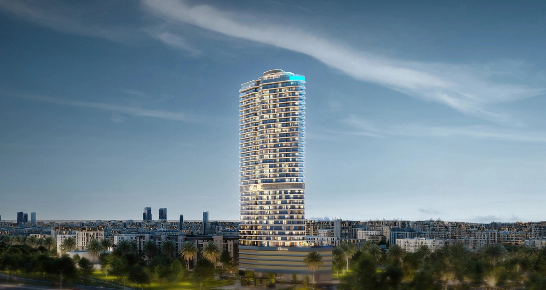 Electra Facade at evening time 